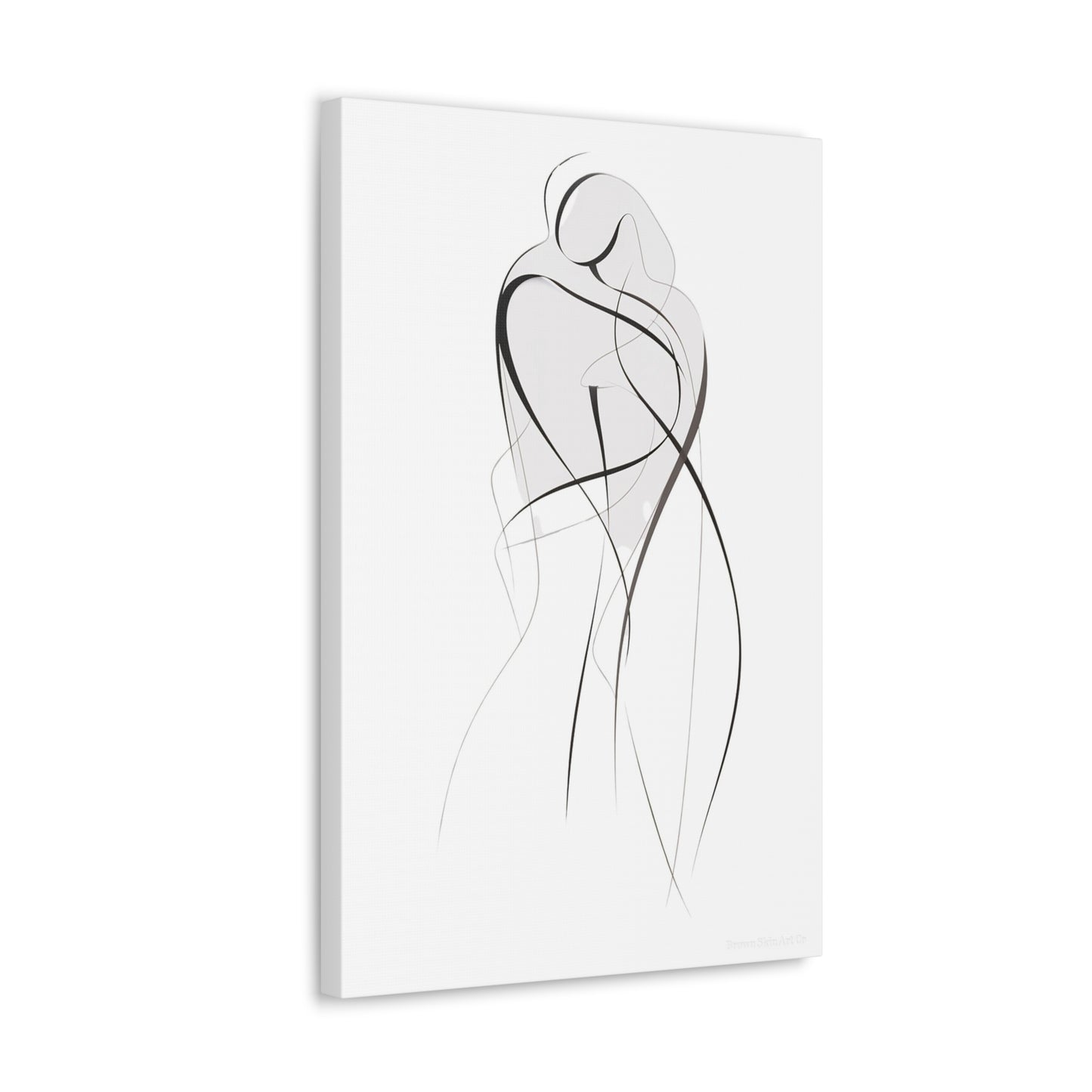 Bond of Brushstrokes - Expressive Line Art for Romantic Home Decor