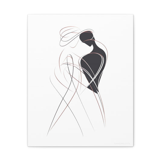 Harmony in Union - Lovers’ Silhouette Fusion Canvas Wall Art