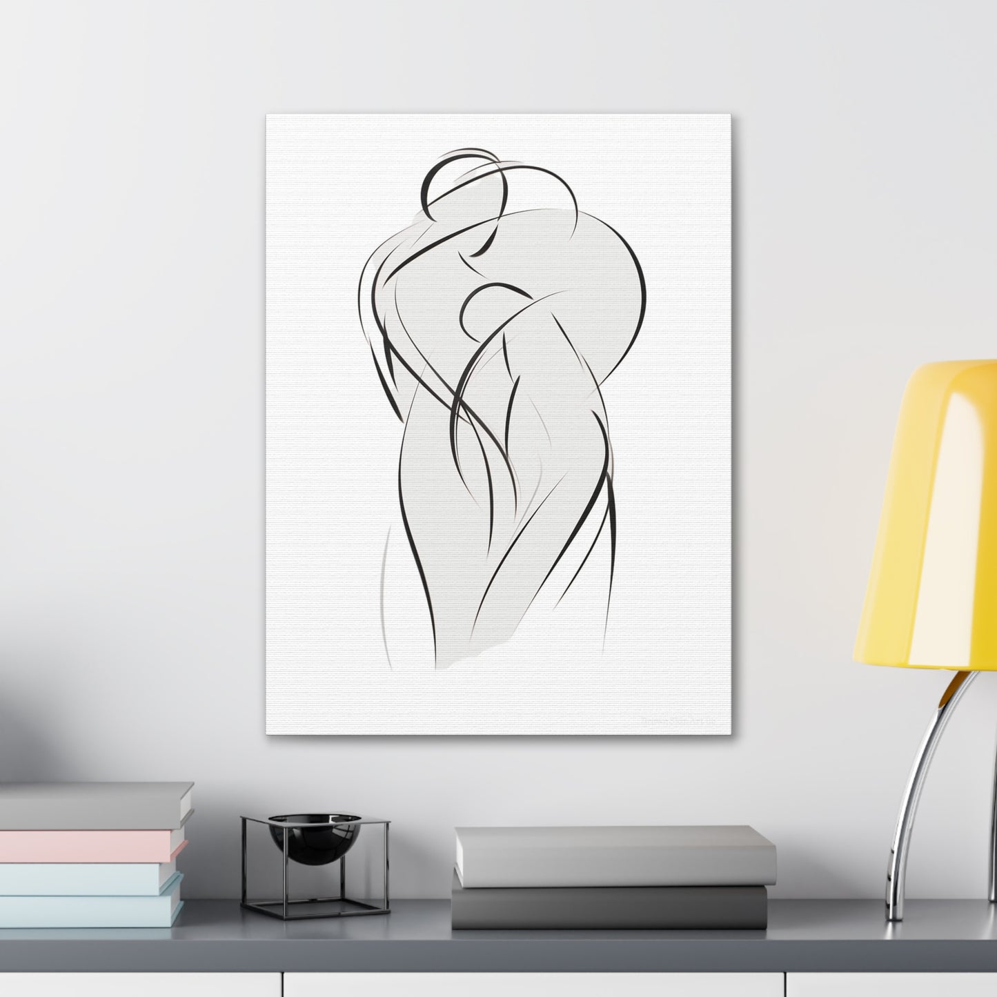 Dance of Lines - Dynamic Line Art for Romantic Home Decor