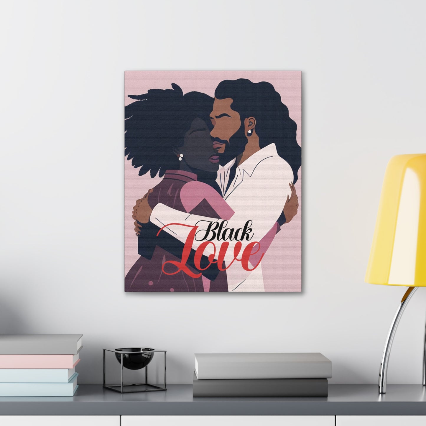 Together Forever Black Love Canvas Art | 16"x20" Romantic Afrocentric Wall Decor