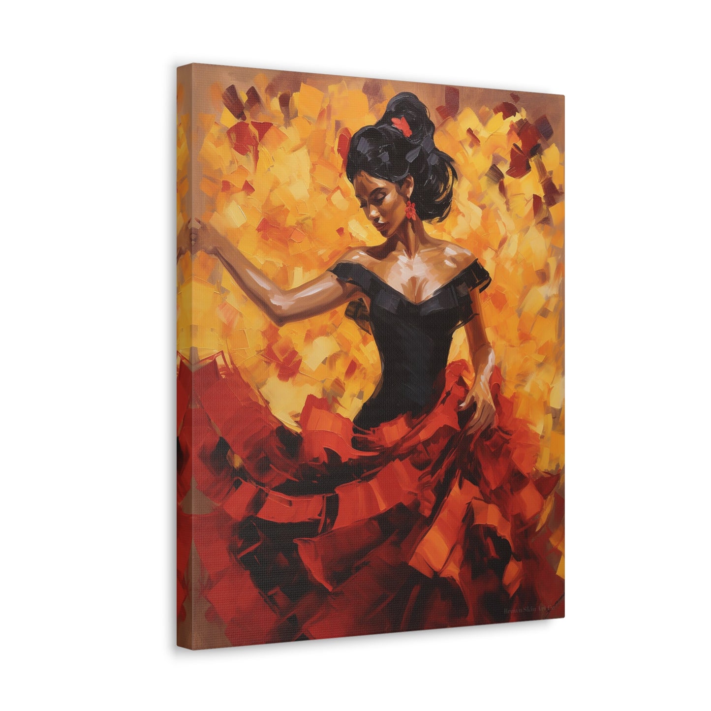 Elena - Flamenco Grace in Motion Canvas Artwork