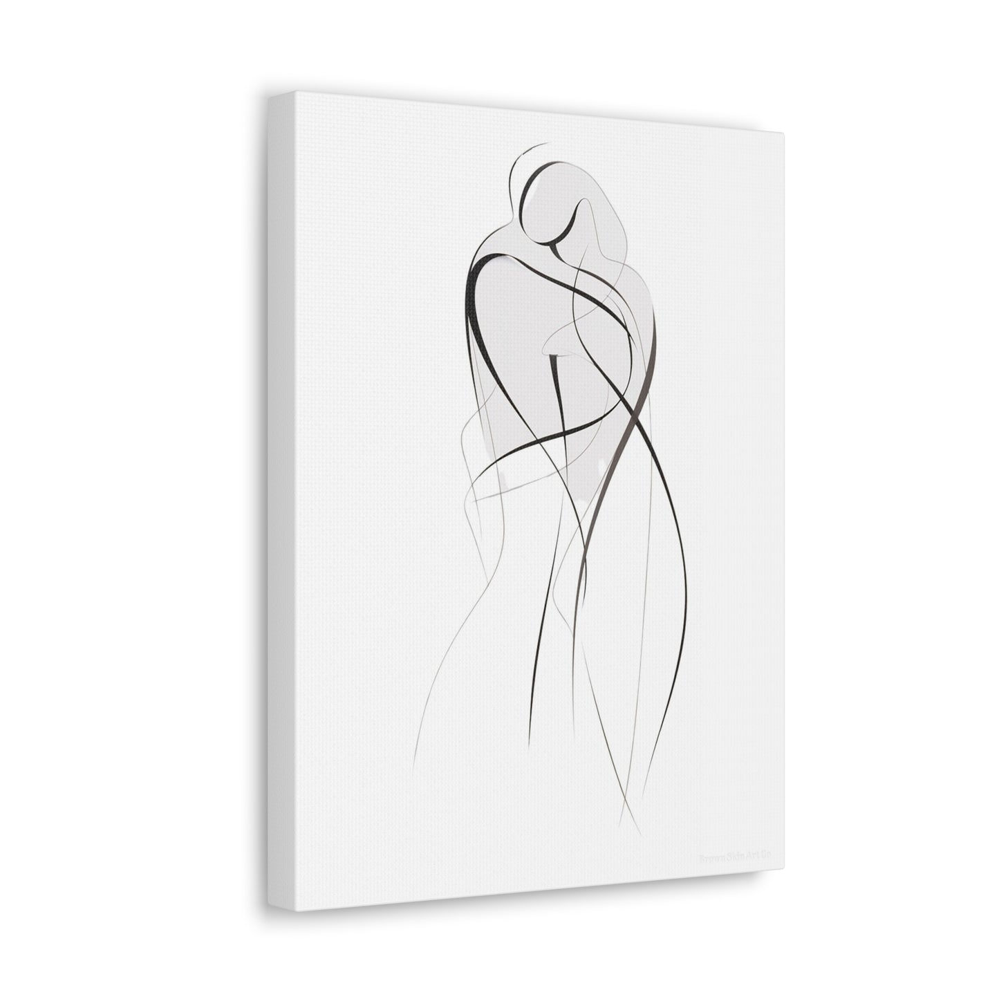 Bond of Brushstrokes - Expressive Line Art for Romantic Home Decor